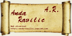 Anda Ravilić vizit kartica